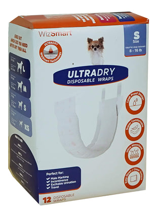 WizSmart UltraDry Disposable Male Dog Wraps