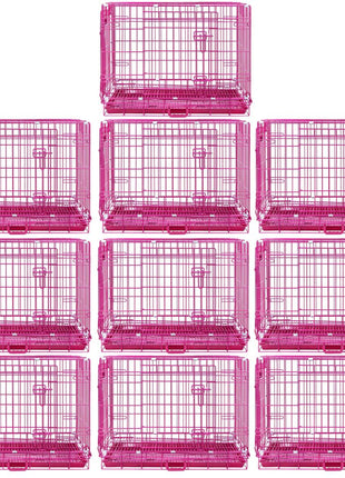 24-42" Collapsible Pink Dog Crate RED24-42 - Pup List
