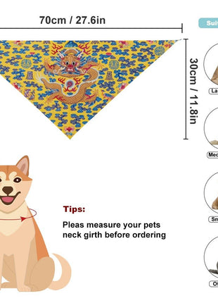 Yellow Qing Dynasty Dragon Pet Scarf
