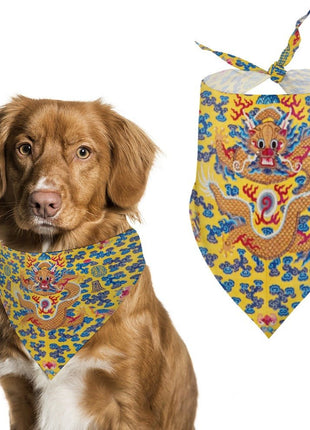 Yellow Qing Dynasty Dragon Pet Scarf