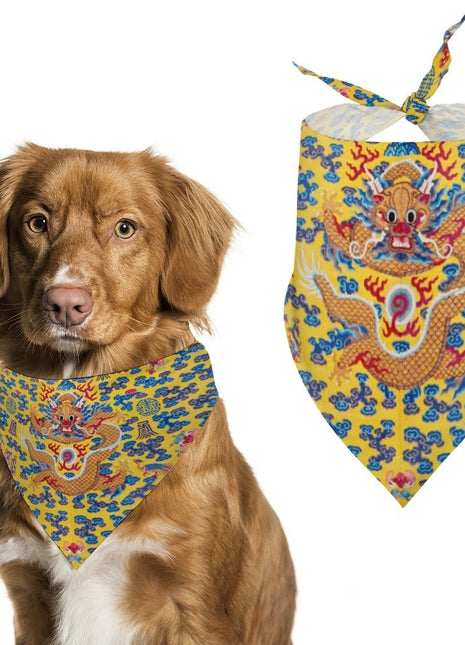 Yellow Qing Dynasty Dragon Pet Scarf