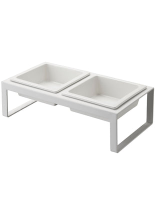 Pet Food Bowl - Tall - Steel + Ceramic