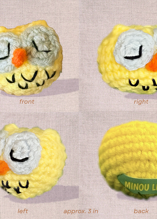 Handmade Catnip Toy | Yolk the Owl Chunkle Puff Infused with Miracle Nip Botanicals